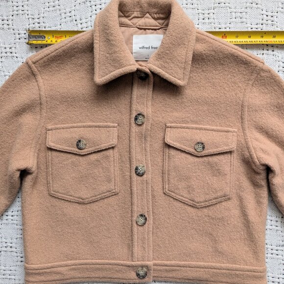 Aritzia Wilfred Free Autumn Shirt Jacket Boxy Merino Wool Utility Shaket Size S - Picture 6 of 10